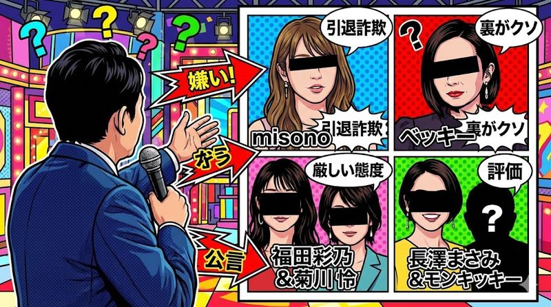 3.有吉弘行が嫌いと公言した他の芸能人