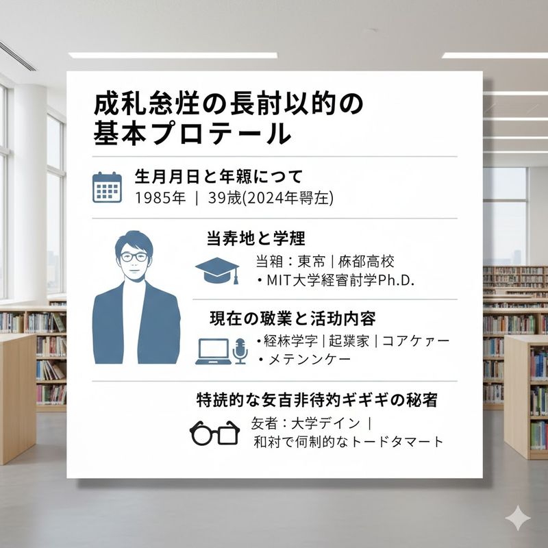 4.成田悠輔の身長以外の基本プロフィール