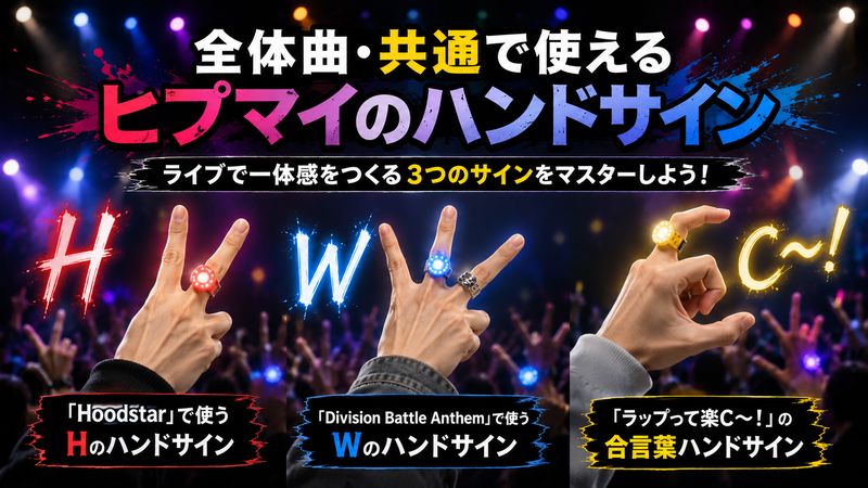 3.全体曲・共通で使えるヒプマイのハンドサイン