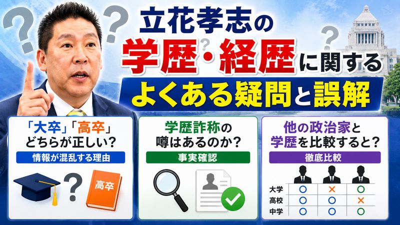 4. 立花孝志の学歴・経歴に関するよくある疑問と誤解