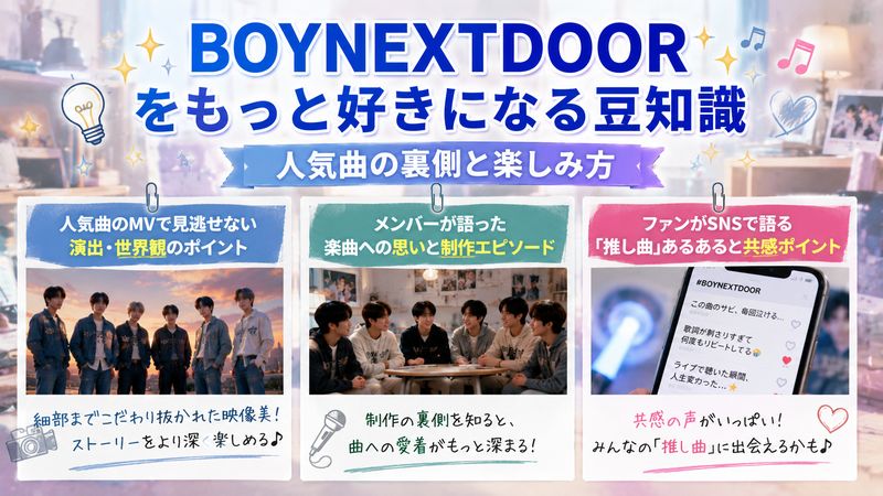 4. BOYNEXTDOORをもっと好きになる豆知識|人気曲の裏側と楽しみ方