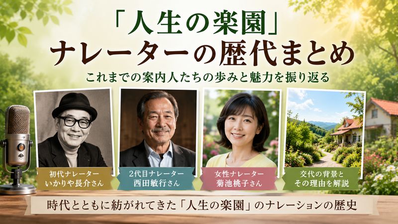 2.「人生の楽園」ナレーターの歴代まとめ
