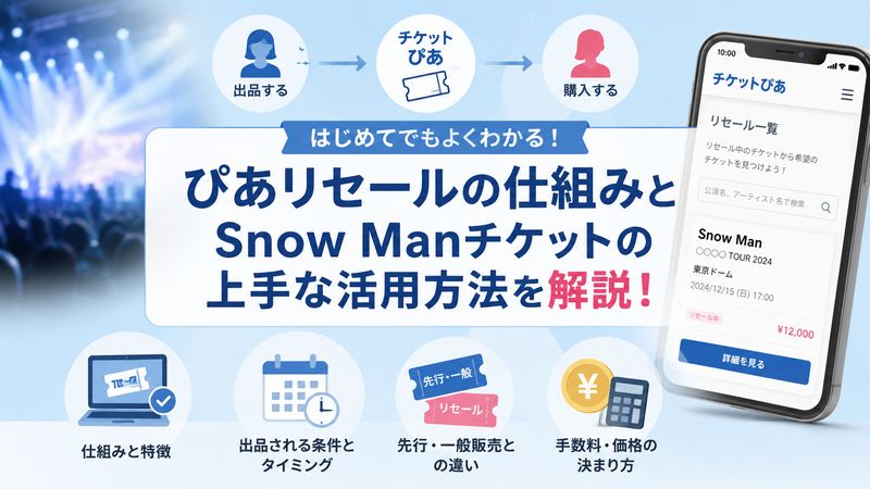 1.ぴあリセールとは？Snow Manチケットに使える仕組みを解説