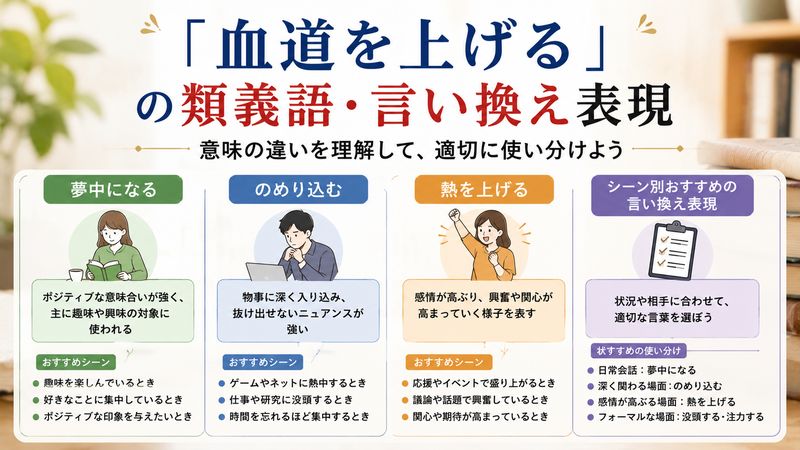 4.「血道を上げる」の類義語・言い換え表現