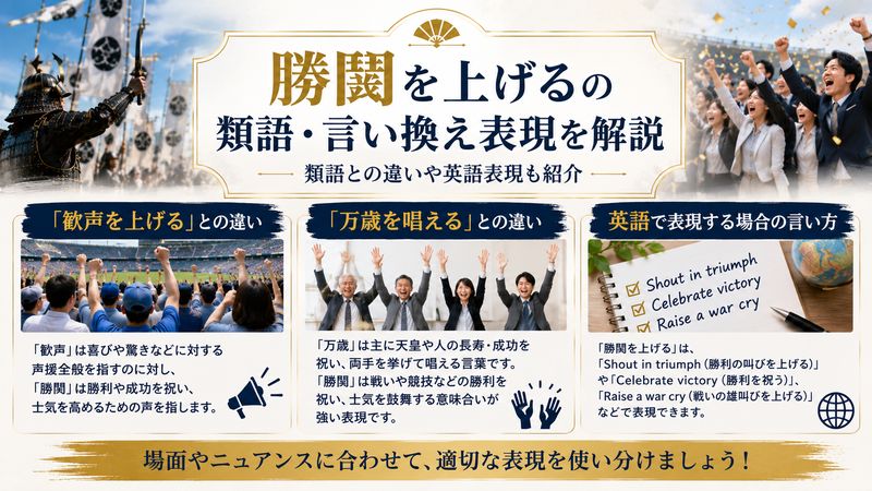 4.「勝鬨を上げる」の類語・言い換え表現