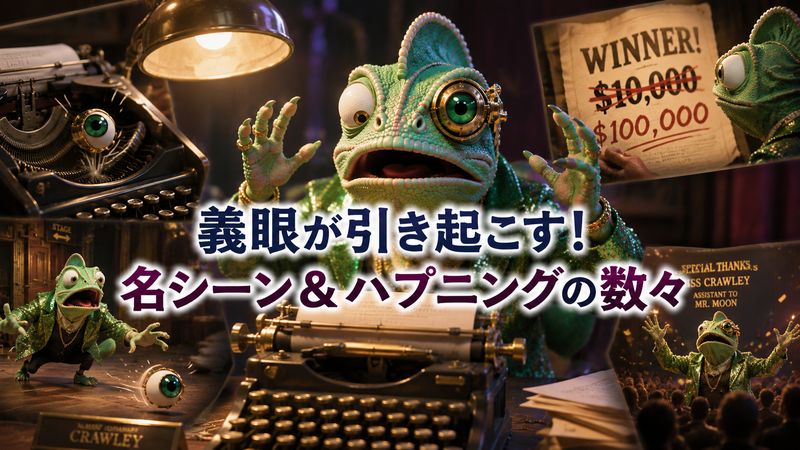 2.義眼にまつわる名シーン・ハプニング集