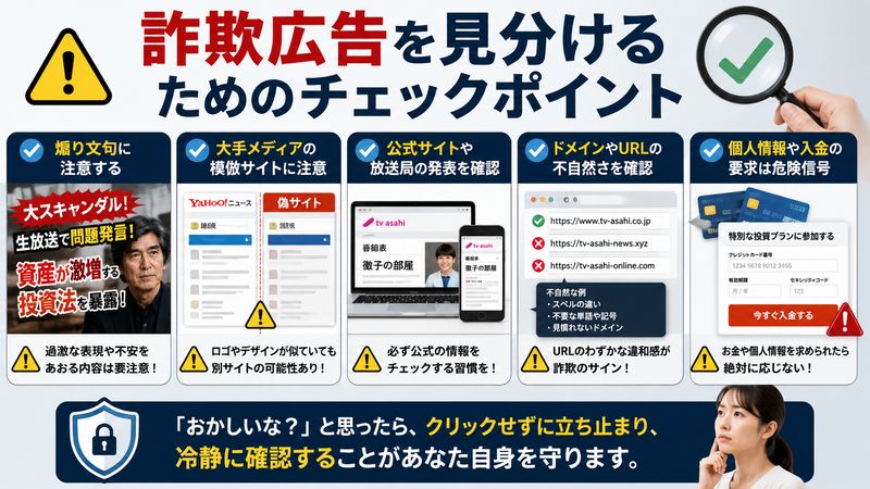 3.詐欺広告を見分けるためのチェックポイント