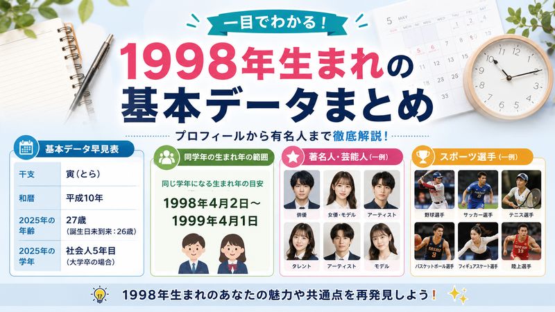 3.1998年生まれの基本データ